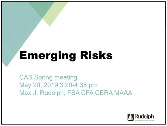 Emerging Risk Identification and Optimizing Resiliency Presentation